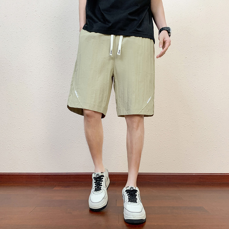 Thin Men's Running Shorts Spring and Summer Ice Silk Sports Loose Quick-Drying Casual Shorts New Style for Youth
