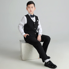 New boy's striped padded vest set children's Korean version hosting choir performance suit plus size