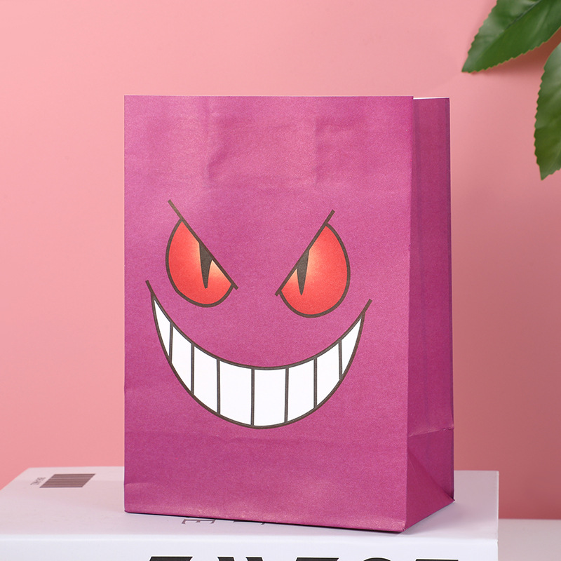 Nueva moda bolsa de regalo ins simple caramelo de dibujos animados fiesta plana pastel de bolsillo para hornear bolsa de papel de envasado de alimentos