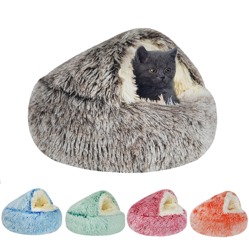 Invierno cálido Shell semi-cerrado gato nido mascota gato cama semi-rodeado nido de perro cerrado nido de gato entrega estándar