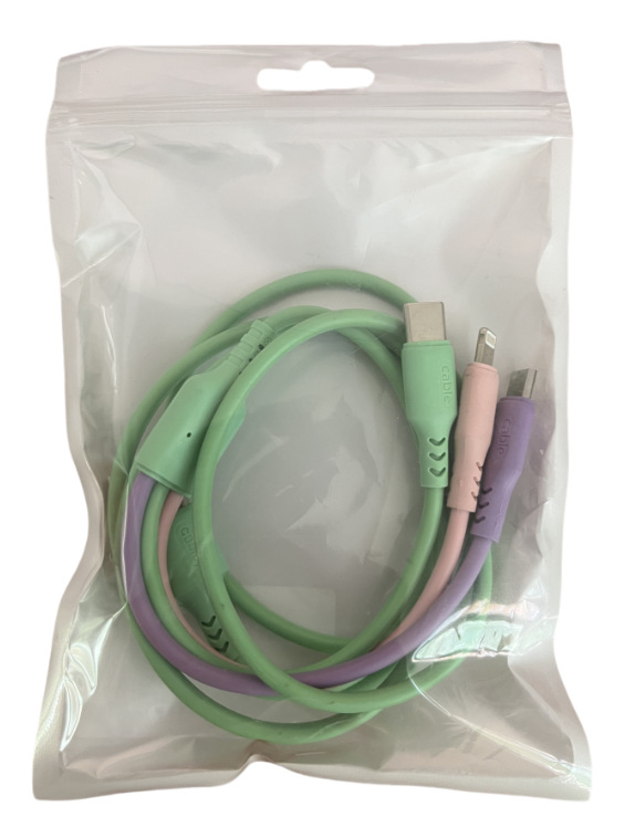 Cable DE DATOS tres en uno cable de carga del teléfono móvil un arrastre tres silicona líquida adecuado para Apple typec Android carga rápida 1,2