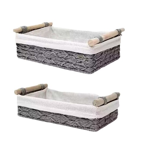 Storage basket Cosmetics dirty clothes basket keys sundries rattan weaving storage basket remote control storage cassette handle