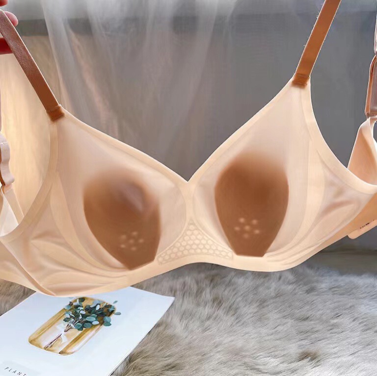 Anting Dew Rabbit Ears Traceless Jelly Soft Support Underwear Large Chest Small Gathering Non-Slip Rimless Summer Bra Anting Dew Rabbit Ears Traceless Jelly Soft Support Underwear Large Chest Small Gathering Non-Slip Rimless Summer Bra