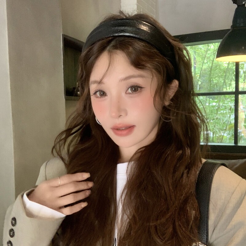 2025新款高级感洋气时尚皮质发箍高颅顶神器女头箍压发卡发捆头饰|undefined