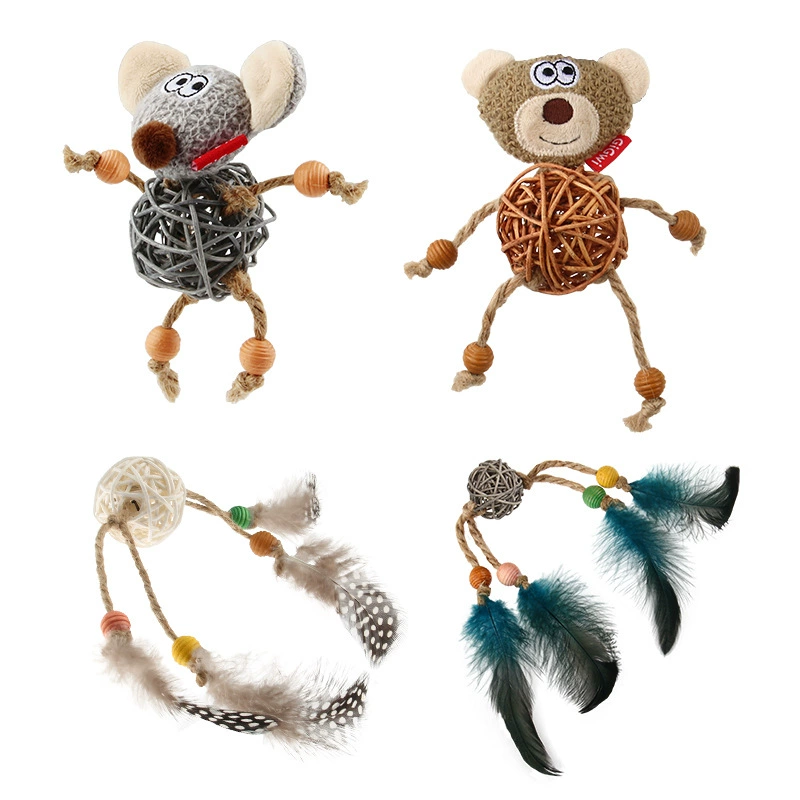 GiGwi — игрушка для кошек, игрушка-мяч, колокольчик с перьями, звуковая игрушка-медведь, игрушка для домашних животных, компаньон и жевание.