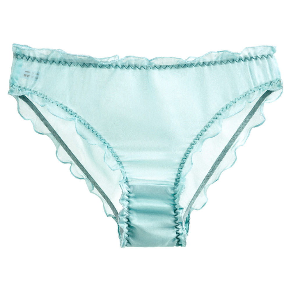 Lady Mulberry Silk Panties Translucent Chiffon Sexy Briefs Ruffled Underwear - Picture 20 of 23