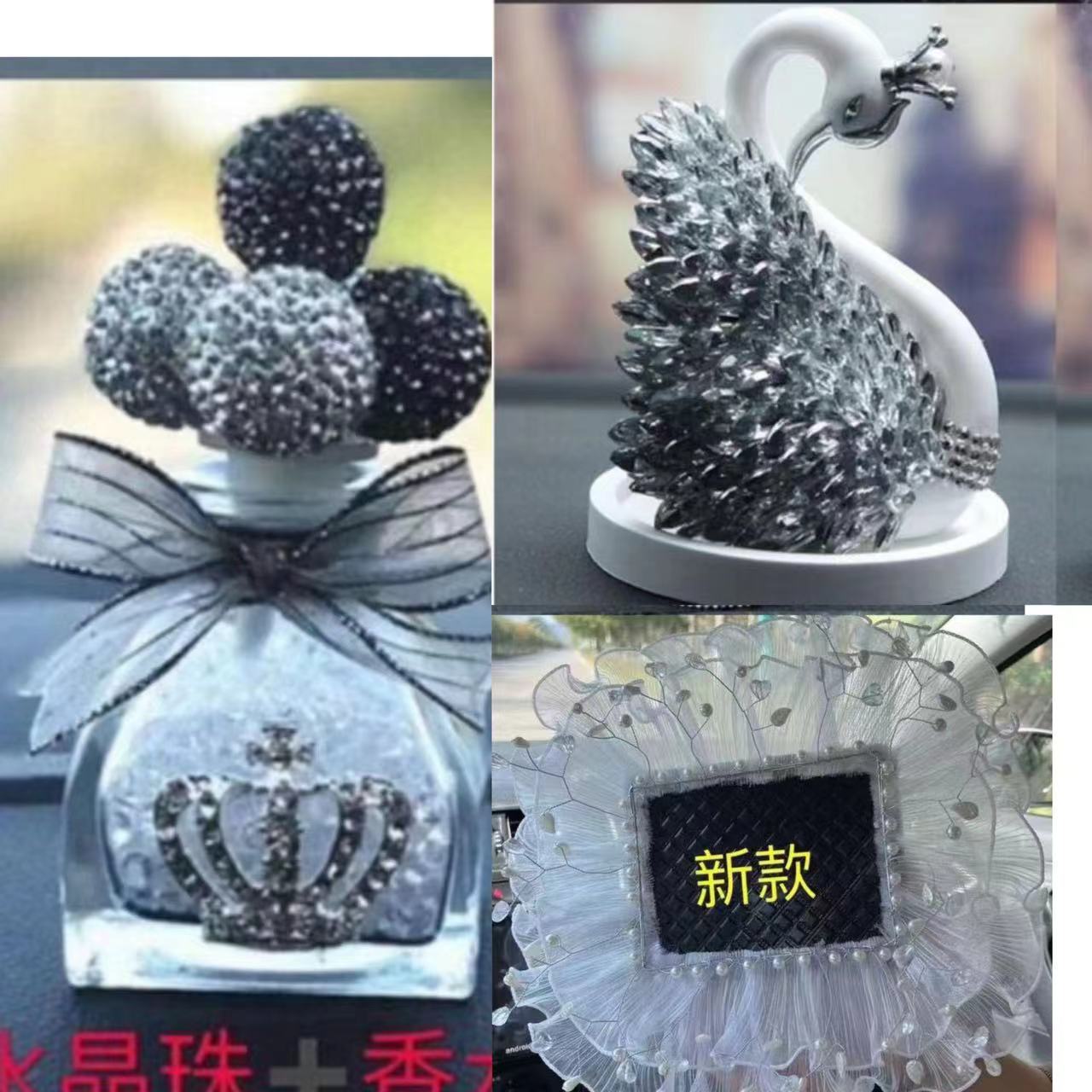 Artículo creativo de la chica del mar adornos de automóviles perfume encantador ángel perfume de automóvil perla base de diamante perfumado perdurable