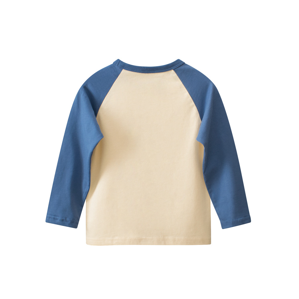 27kids ropa para niños otoño nuevo estilo para niños camiseta de manga larga versión coreana de la ropa para bebés para hombres