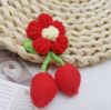 New cherry puff flower wool hook weaving clothing accessories accessories earrings earrings earrings