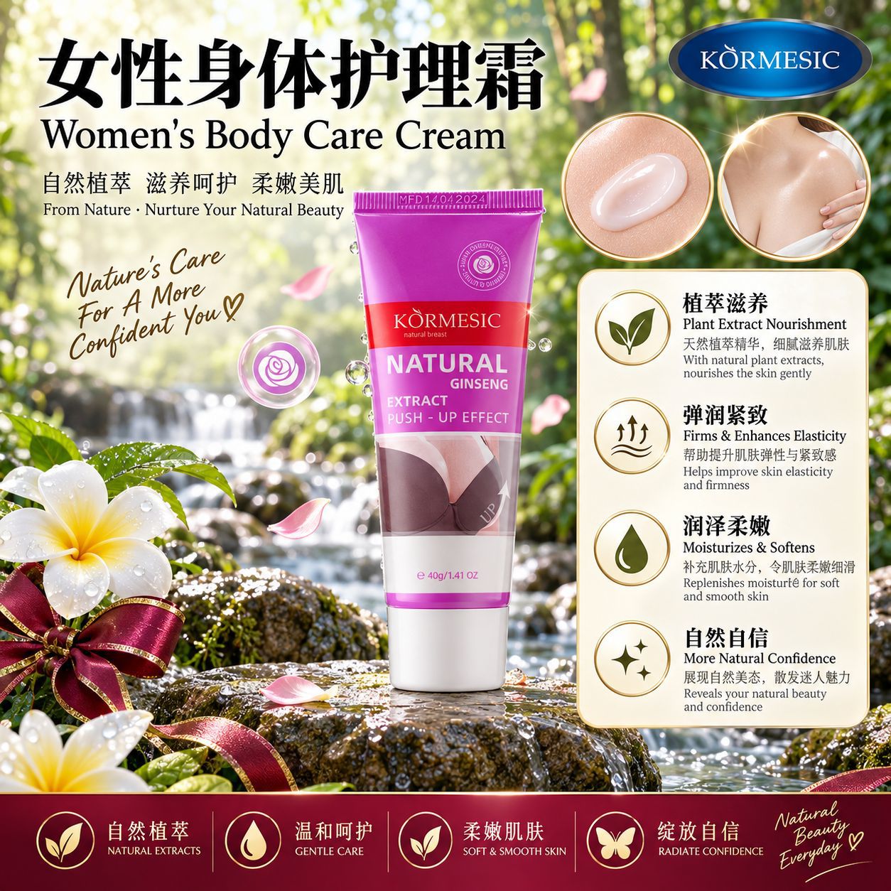 Crema Reafirmante para Cuidado del Pecho para Cuidado Corporal
