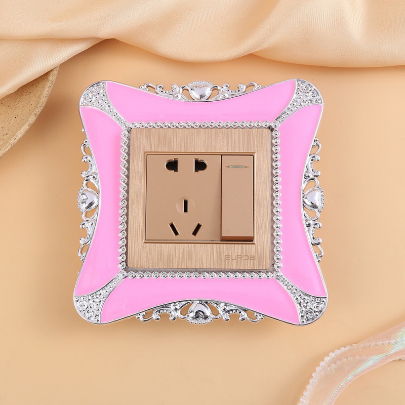 European minimalist acrylic switch cover switch sticker classic elegant wall decoration plug sticker 86 wall switch cover protector