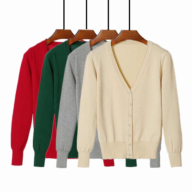 Chanel style spring and autumn outer top women's knitted cardigan thin slim solid color all-match plus size sweater coat shawl