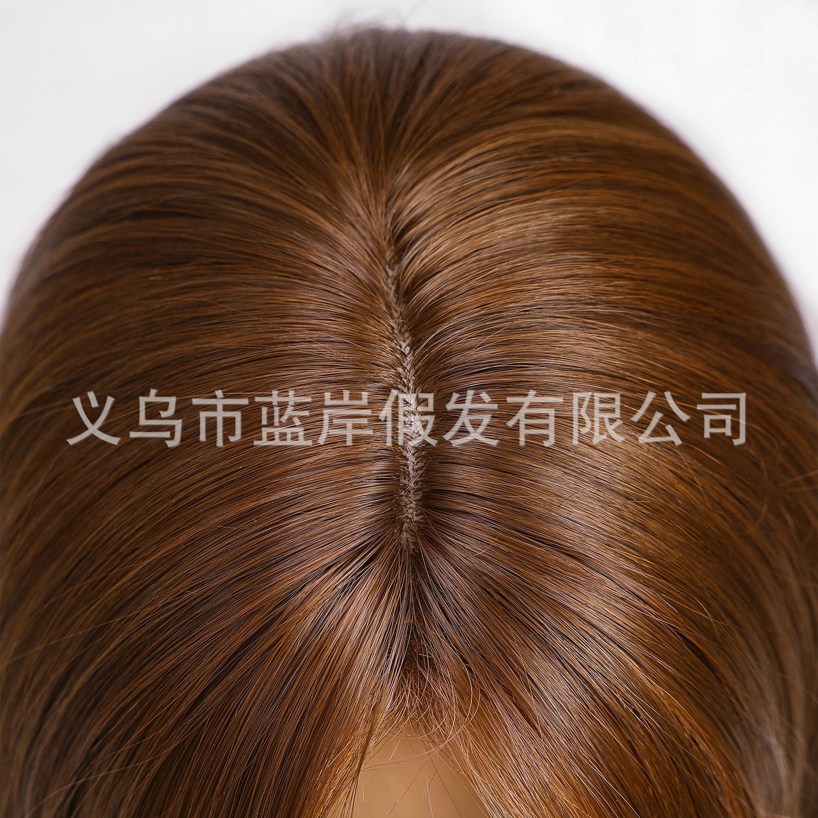 Transfronterizos europeos y estadounidenses peluccas de cabello largo de mujer roja marrón claro franja larga