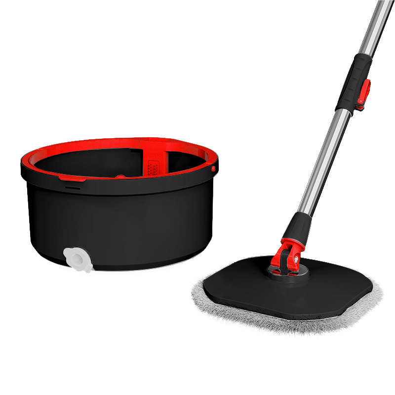 Cubo de fregona giratorio hogar perezoso absorbente limpio separación de aguas residuales lavado a mano libre fregona plana solo cubo fregona lote