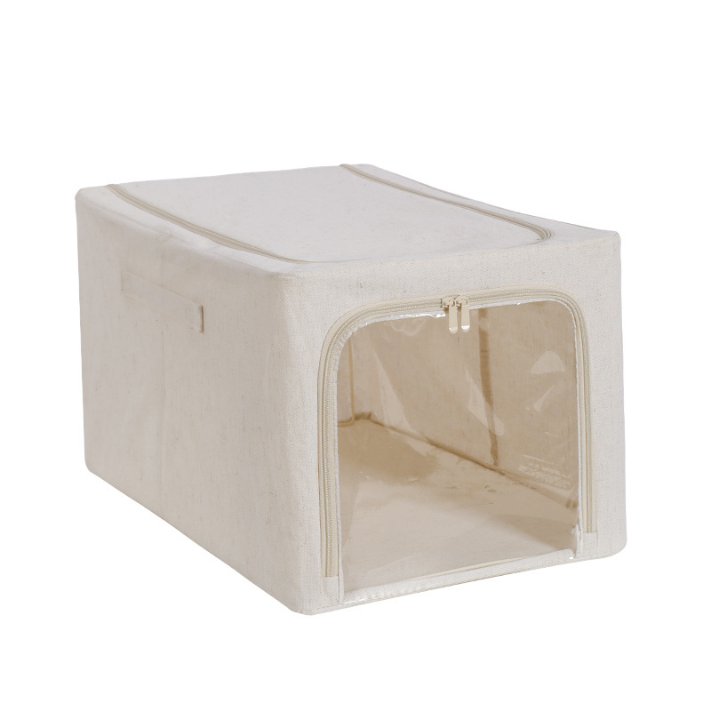 Tianshan algodón y cáñamo caja de almacenamiento alargada para ropa doméstica profundizar edredón armario de almacenamiento lavado con agua caja de acabado de ropa plegable
