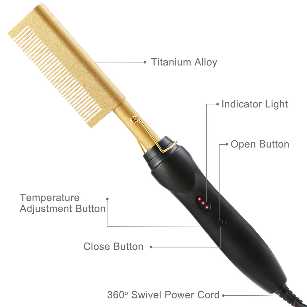 Amazon peine de cabello eléctrico de bobinado 2 - en - 1 bobinado barra de cabello eléctrica bobinado recto doble uso peine de cobre bobinado recto función de bobinado recto peine de cabello recto eléctrico image 5