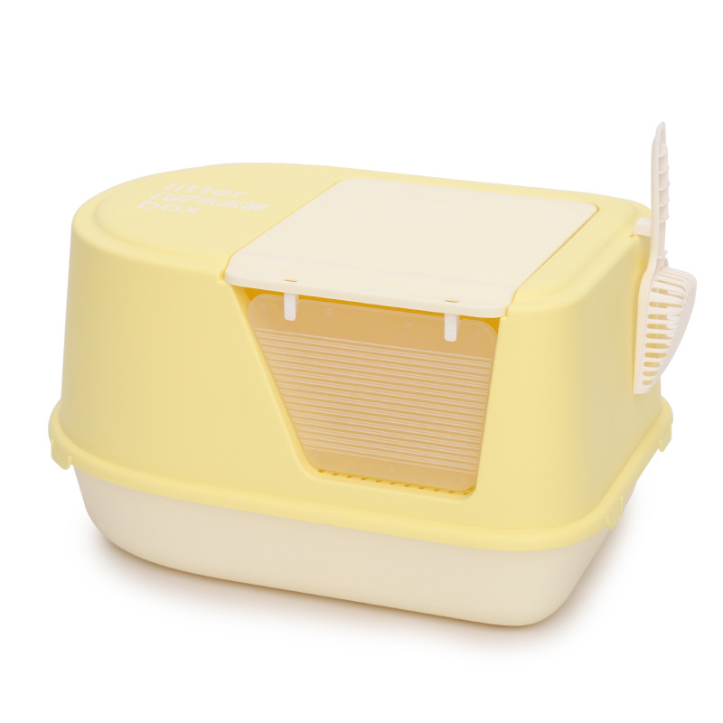 Super gran semi-cerrado felino bandeja de arena de tela muñeca para gatos anti-corrosión inodoro para gatos a prueba de olor y artículos de baño para gatos jóvenes