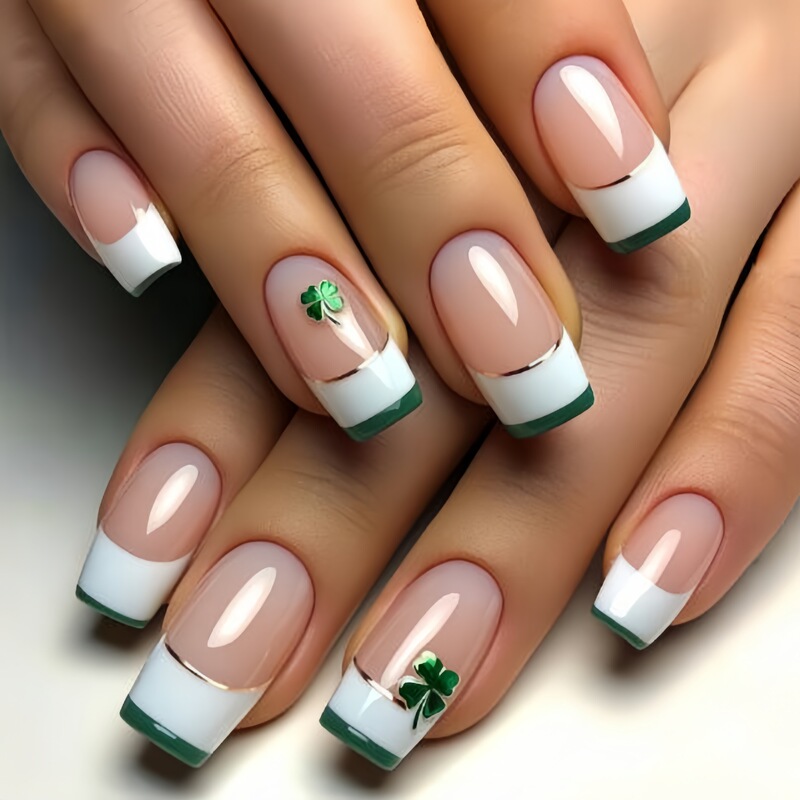 Medium Length Nail Art Patch St. Patrick's Day Nail Art Patch Detachable 24 Piece Fake Nails