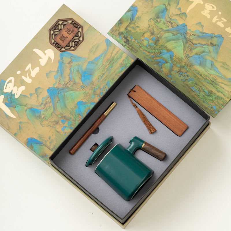 Taza de madera creativa con marcador de escritura de madera de sandalwood marcadores taza de cerámica taza de café taza de agua logotipo tallado