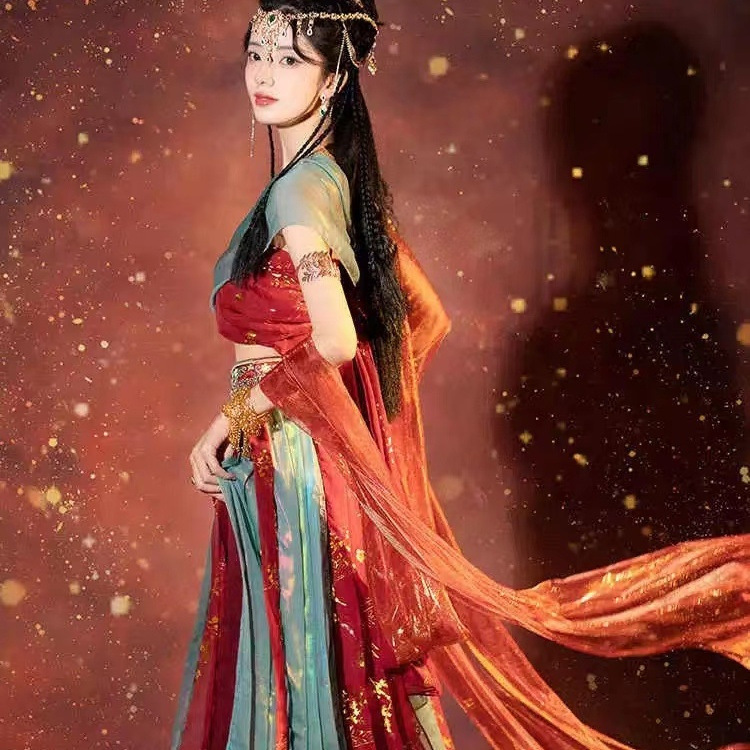 Dunhuang Feitian Non-Ancient Costume Improved Hanfu Western Region Fairy Elegant Ethnic Chinese Style Photo Studio Photo Tour Photo Clothing