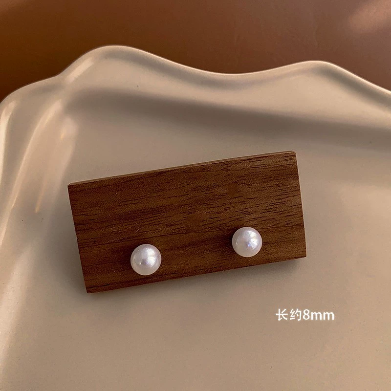 Серебряная игла из жемчуга, стильные универсальные серьги, образец серебро 925, простой и элегантный дизайн, оптом