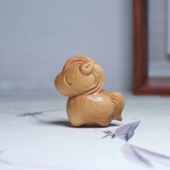 Yabai Wood Carving Handle Small Fat Horse Creative Desk Ornament Antique Craft twelve zodiac horse birthday gift