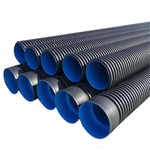 Double-wall corrugated pipe sewage pipe hdpe spiral municipal sewage drainage pipe pe water pipe factory direct wholesale
