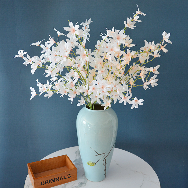 Oncidium Single Branch Simulated Long Branch Orchid Indoor Hotel Flower Arrangement Soft Decoration Chinese Style New Year Photography Props