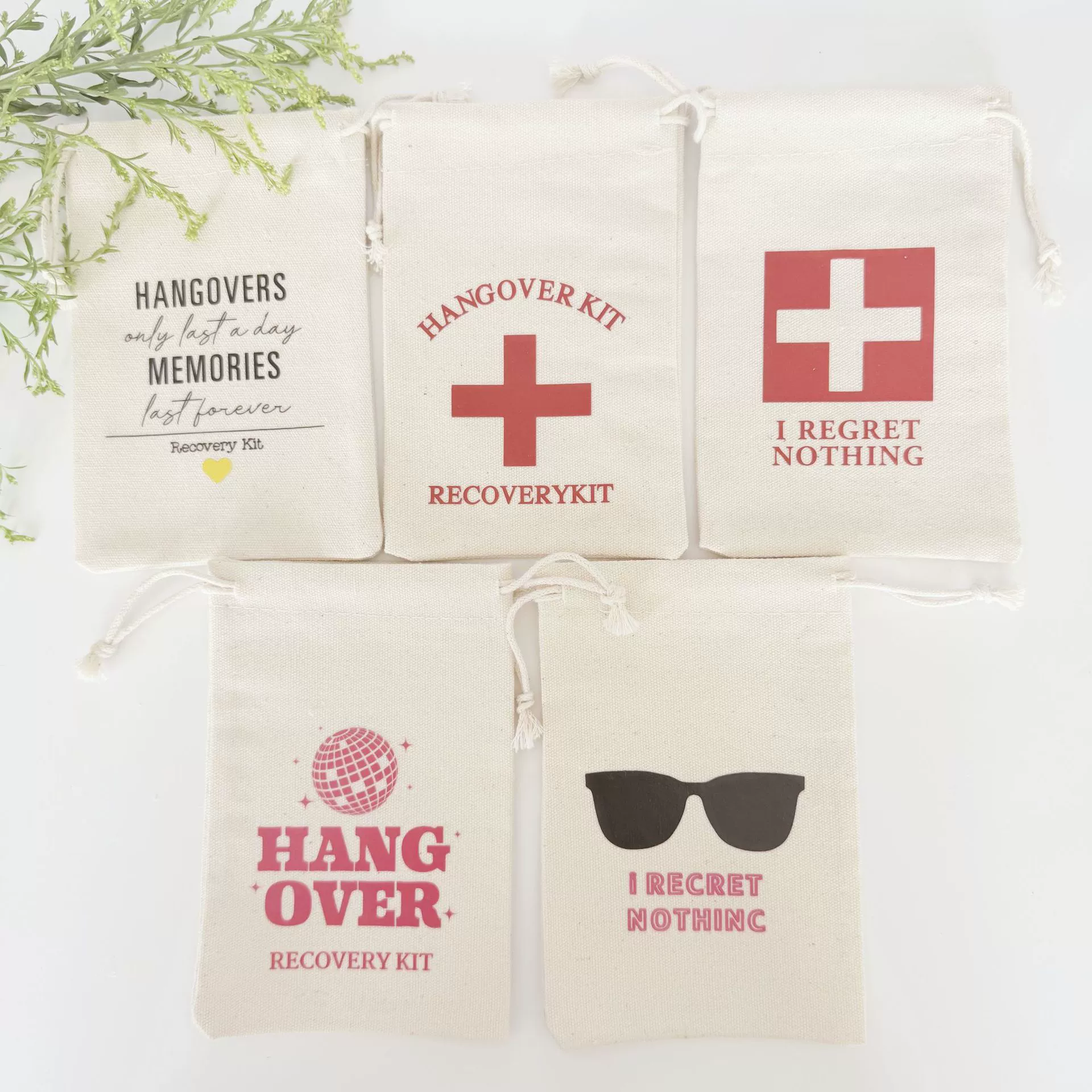 Прямые поставки через границу, подарок для праздника, вечеринки, хлопковая упаковочная сумка, одиночная сумка для хранения от похмелья, сумка на шнурке для конфет