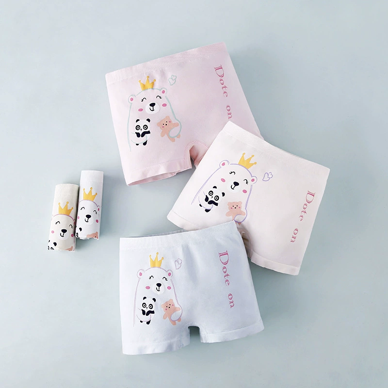 Бесшовное детское нижнее белье для девочек, летние тонкие трусы-боксеры из модала для девочек, четырехугольные трусы-боксеры для маленьких девочек, детские боксеры среднего и большого размера.