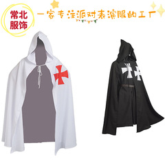 Medieval Templar Knight Warrior Role-Playing Roman Empire Cloak Robe for Halloween Themed Costume