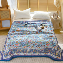 全棉四层纱布毛巾被夏季毛毯盖毯办公室午睡毯夏凉被单人空调毯子