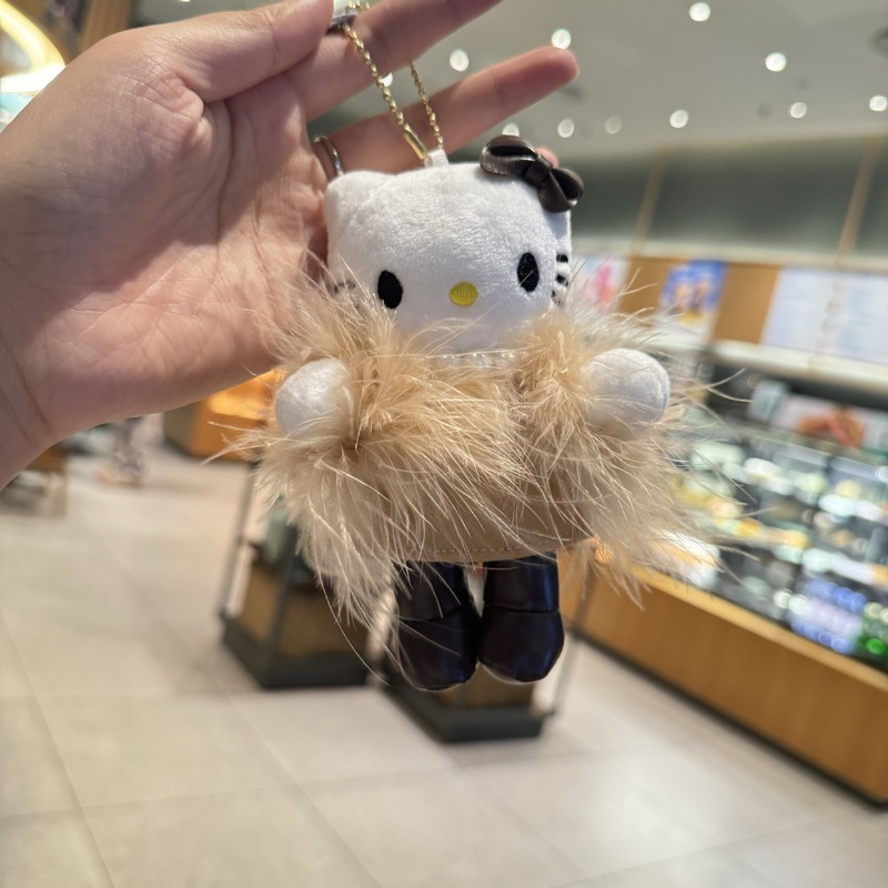 卡通动漫网红小香风皮草KT钥匙扣挂件公仔女生背包装饰小玩偶批发|undefined
