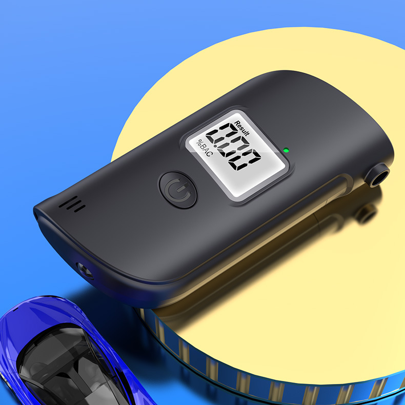 Alcohol Tester Drunk Driving Detector Portable Digital Display Measuring Instrument Air Blowing Measuring Instrument Car Home Dual-Use Model