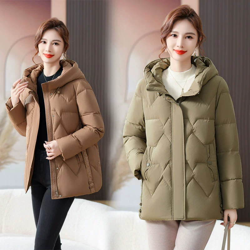 Зимний пуховик для мам среднего возраста в западном стиле 2023, новая куртка с хлопковой подкладкой, женское осенне-зимнее пальто среднего и пожилого возраста, утолщенное пальто с хлопковой подкладкой