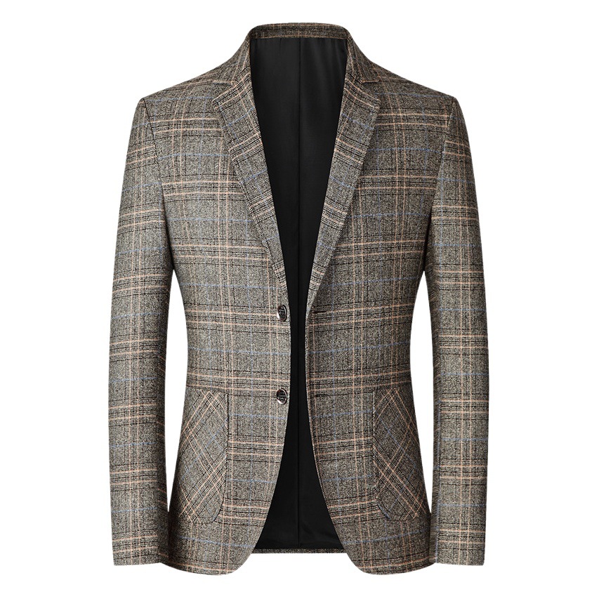 Chaqueta de Traje Casual para Hombre de Mediana Edad, Primavera-Otoño 2025, Chaqueta de Negocios, Traje de una Pieza, Corte Entallado, Chaqueta Moderna para Hombre