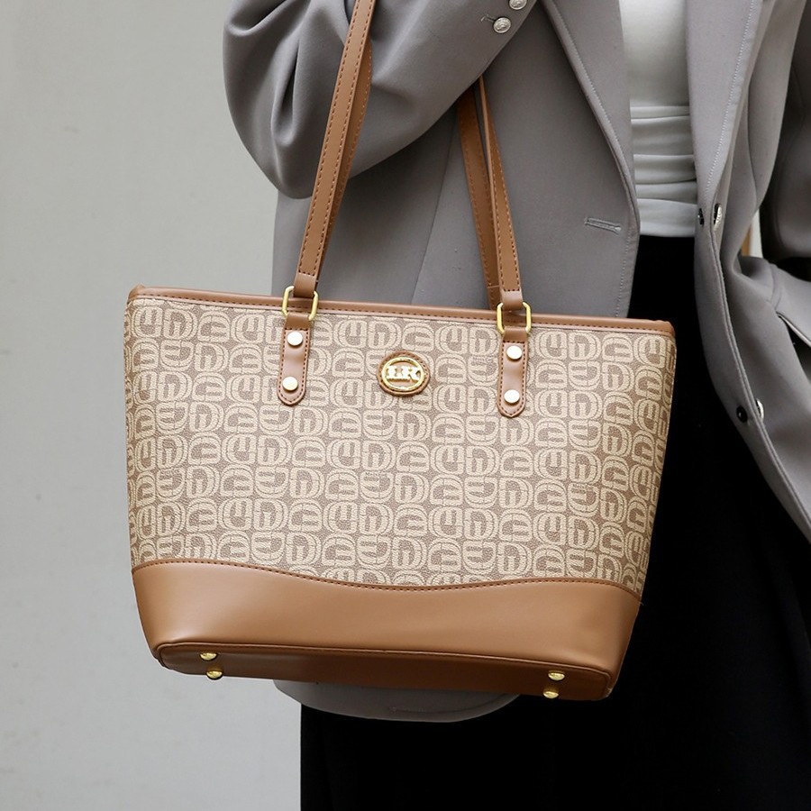 跨境托特包百搭字母大容量单肩包女高级感轻奢子母包轻奢托特包