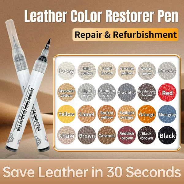 Leather Repair Pen for Repairing Damaged Leather Goods, Color Changing, Refurbishment, Marking Pen for Bags, Sofas, Leather Shoes, Precise Color Restoration Pen