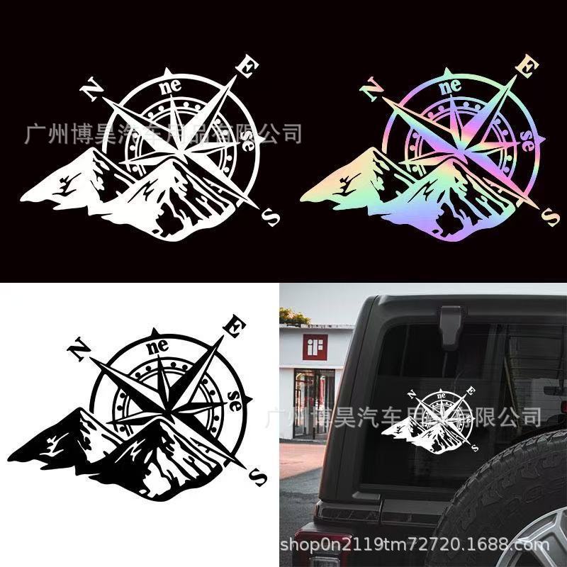 外国貿易クロスボーダー装飾ステッカーコンパス車のステッカー反射ボディステッカー方向ヒントリアウィンドウ車のステッカー|undefined