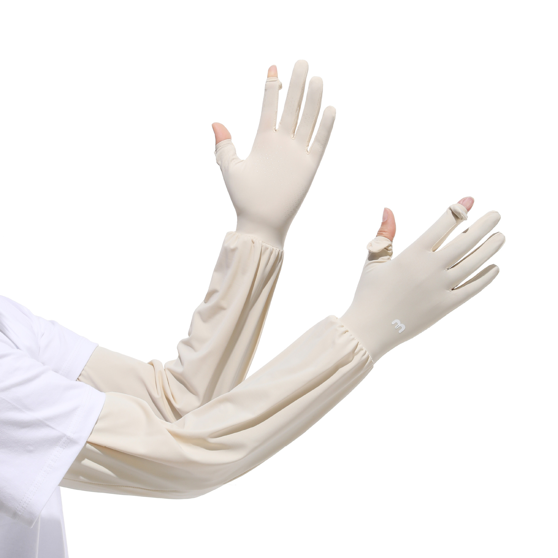 Cubierta de manga de seda de hielo para mujer verano al aire libre protector solar de brazo de conducción largo ligero ciclismo deportivo manga suelta antideslizante