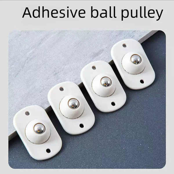 No-Drill Adhesive Roller Sliding Base Accessories for Trash Can Bottom, 4-Pack Universal Wheels