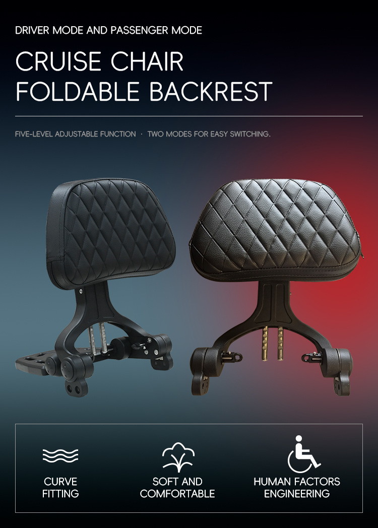 Motorcycle folding backrest for Graystone 250CVT, Flash 250V/300, and Wuxi CU625; foldable rack modification parts