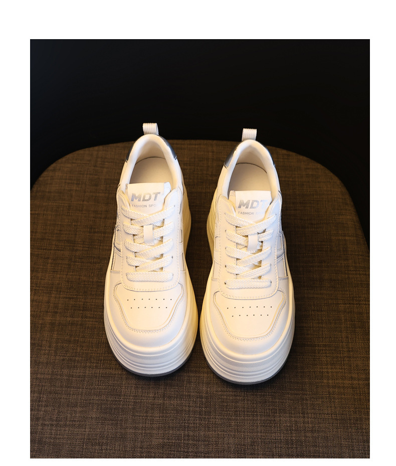 Giày sneaker nữ đế dày tăng chiều cao, phối màu trắng basic, đế bánh mì êm ái — màu sắc chi tiết 19