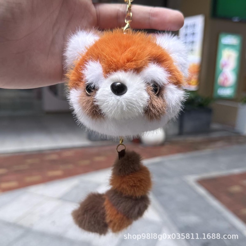 小熊猫玩偶挂件嘟嘟书包毛绒公仔挂饰红山动物园湄旅文创玩具正|undefined