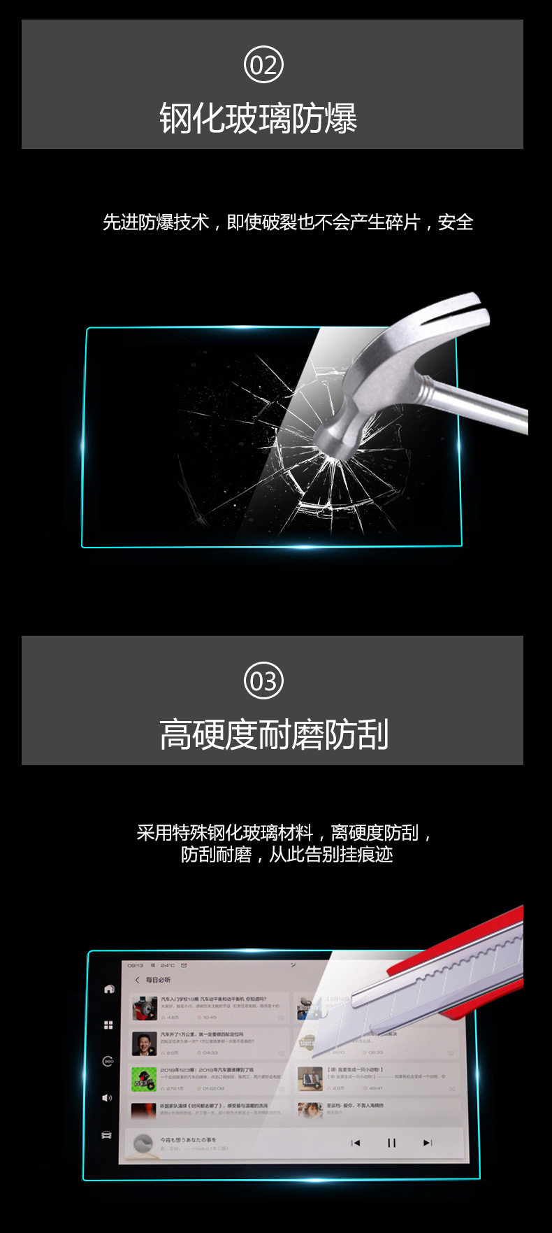 Suitable for Wey Mocha, Wey Latte, Macchiato Navigation Tempered Glass Film, Dashboard Interior Film, Car Accessories