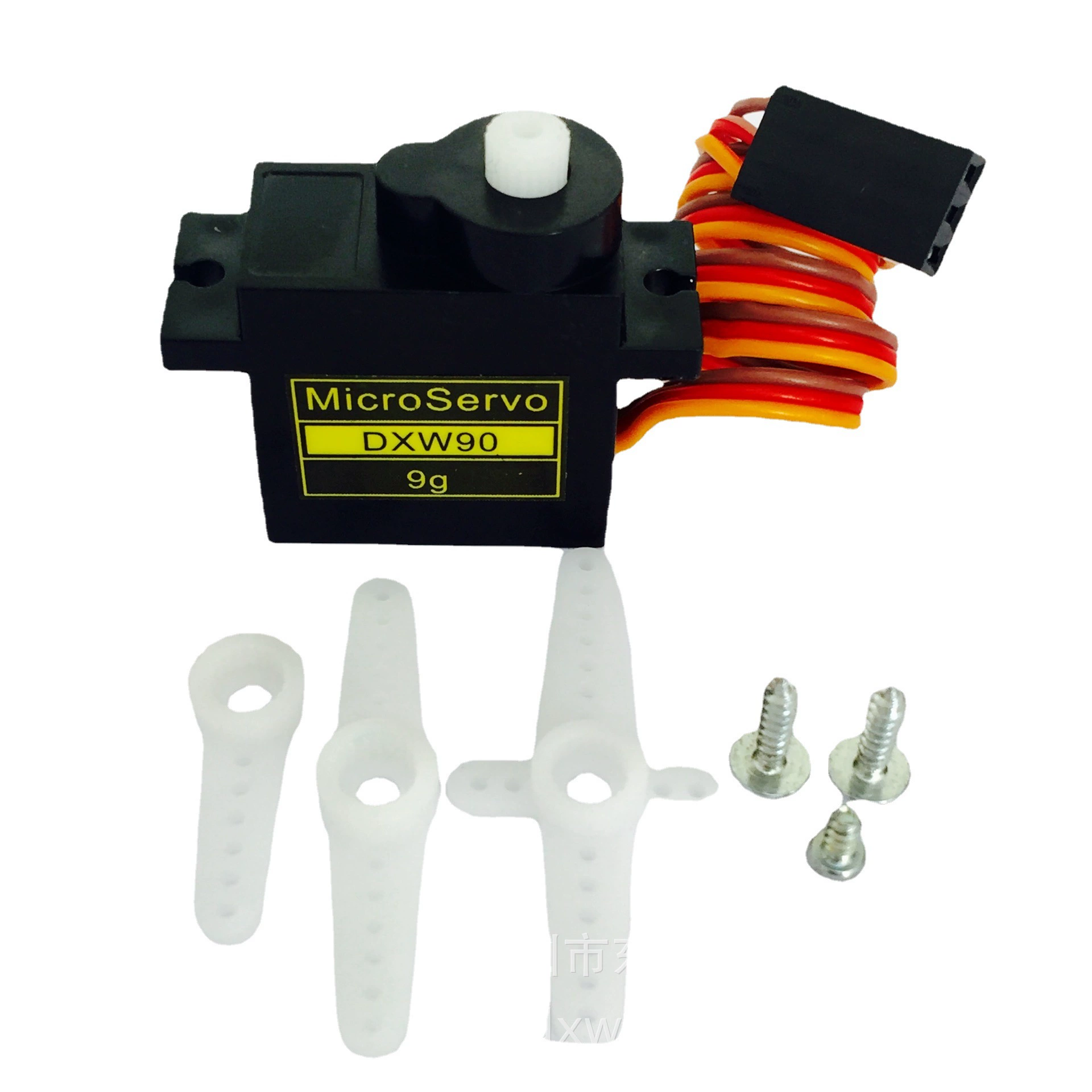 Black airplane, steering gear, gearbox, engine with fixed wing with accessories