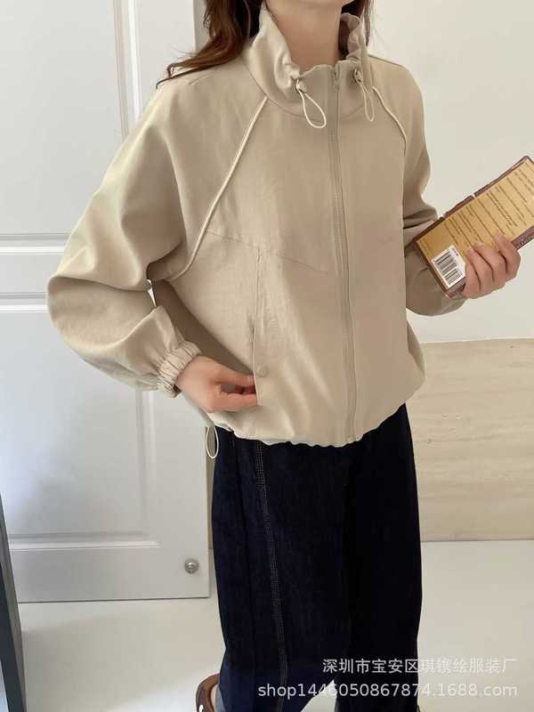 琪镌绘制秋冬季新款冲锋衣外套女甜美韩版宽松下摆抽绳外套25391|undefined