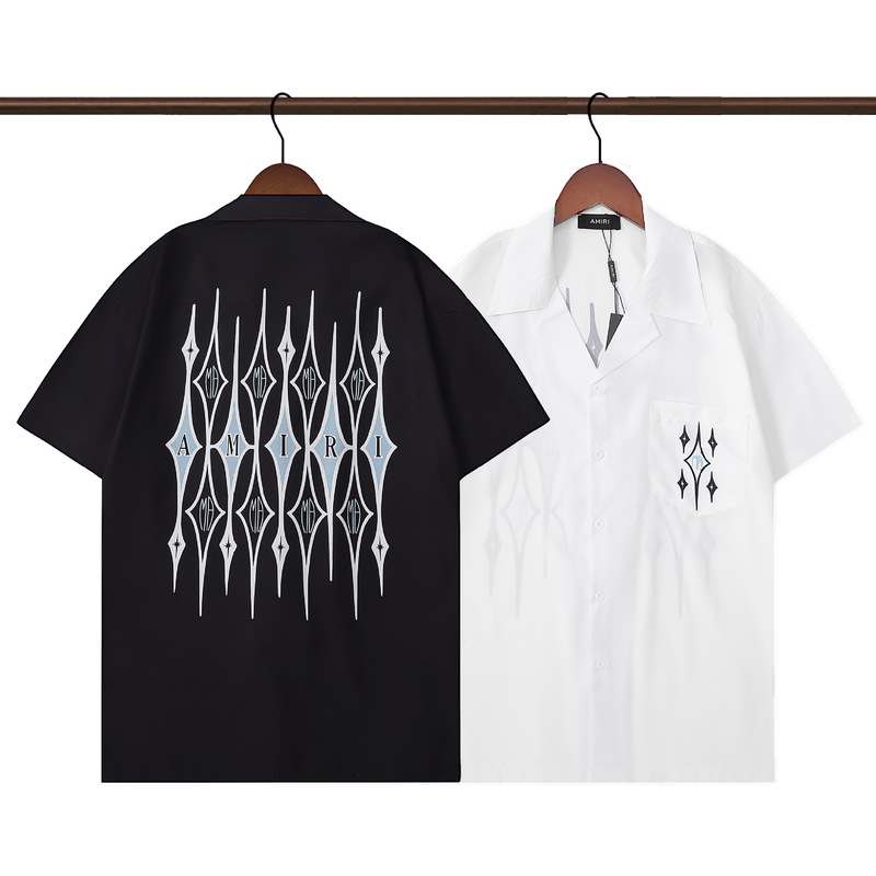 European and American fashion brand AMIRI new men's summer Japanese casual short-sleeved lapel printed shirt European and American fashion brand AMIRI new men's summer Japanese casual short-sleeved lapel printed shirt