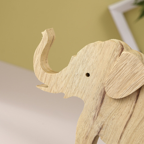 跨境热销母亲节礼物木质手工艺品大象母子木雕桌面摆件装饰品批发
