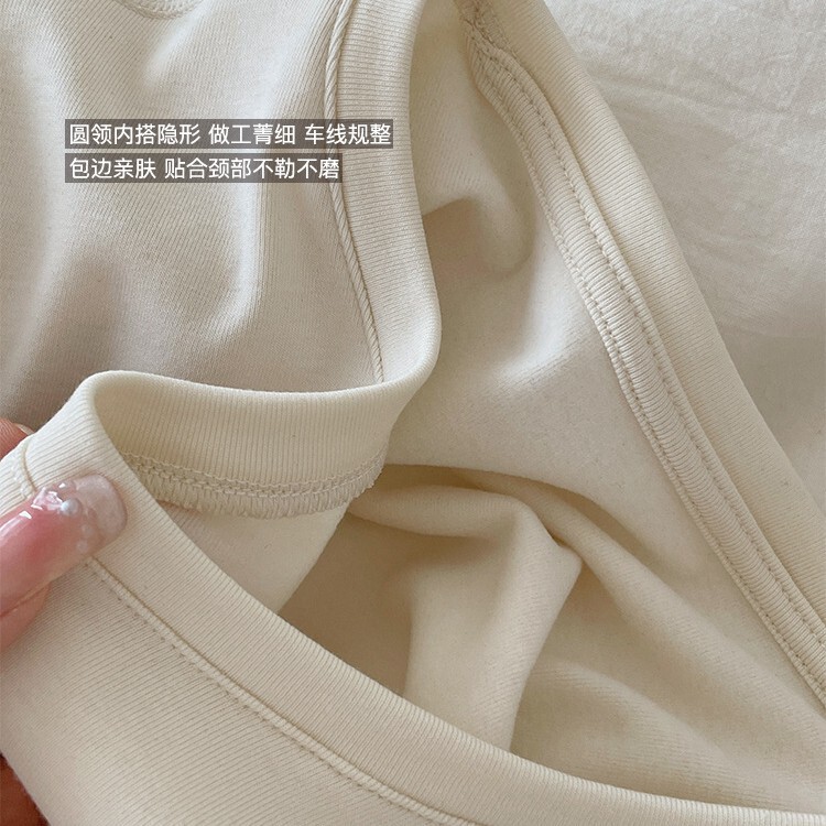 秋冬蕉平替保暖套装磨毛修身线衣线裤圆领内搭打底秋衣秋裤柔软女|undefined
